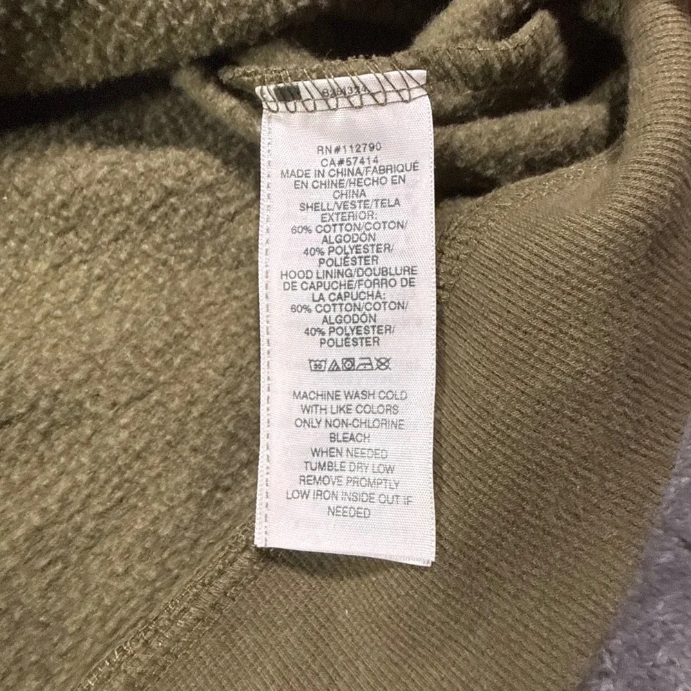 True Religion Mens Olive Green Full Zip Hoodie Gold Logo Sleeve Graphic XL